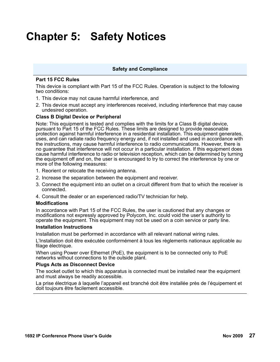 Chapter 5: safety notices | Avaya 1692 IP User Manual | Page 27 / 32