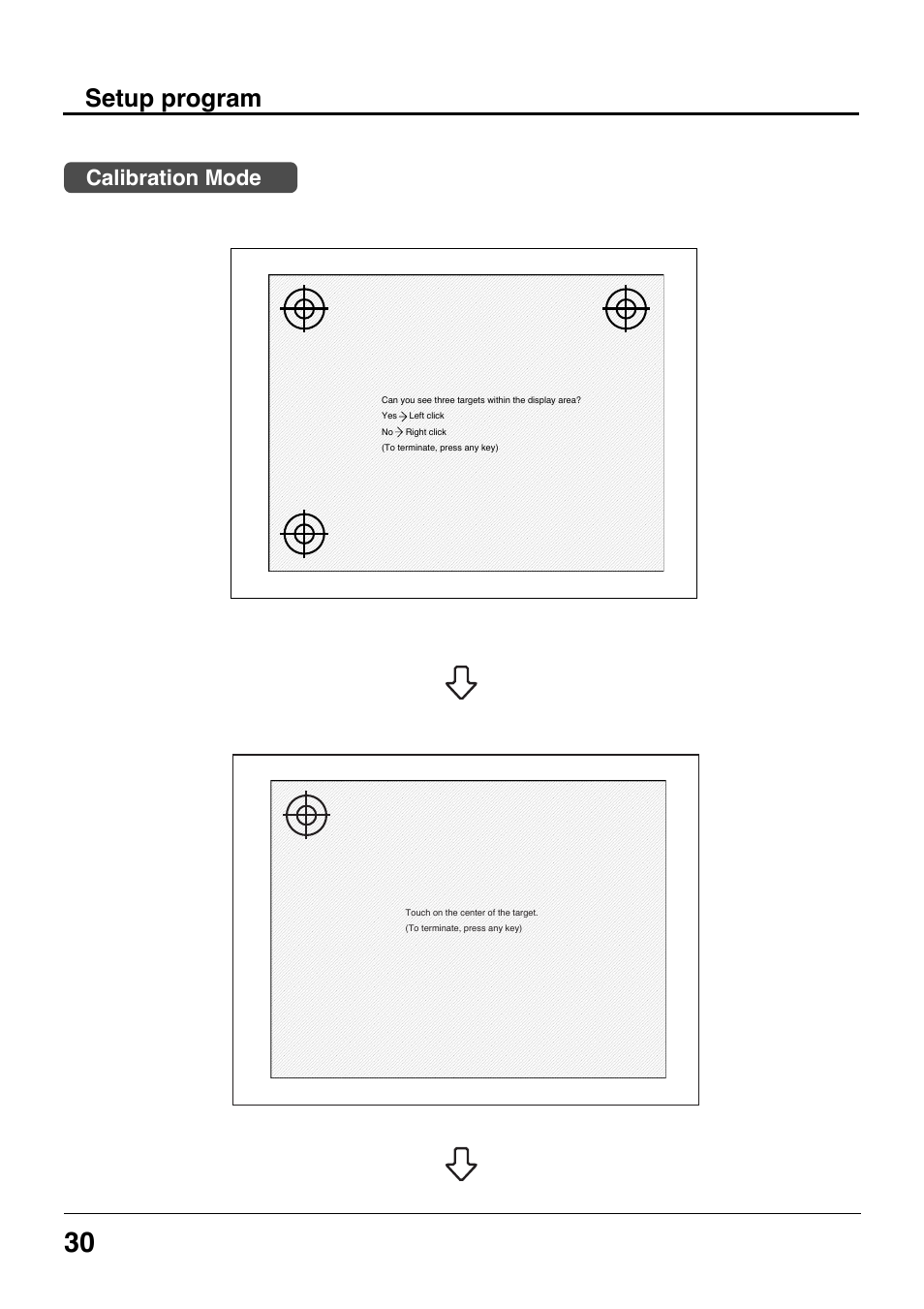 Setup program, Calibration mode | Panasonic TYTP42P8S User Manual | Page 30 / 36