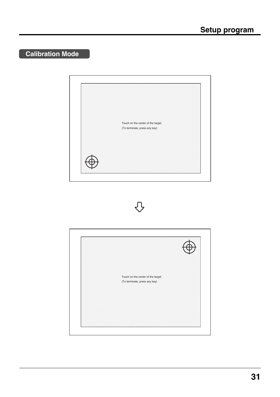 Setup program, Calibration mode | Panasonic TYTP42P8S User Manual | Page 31 / 36
