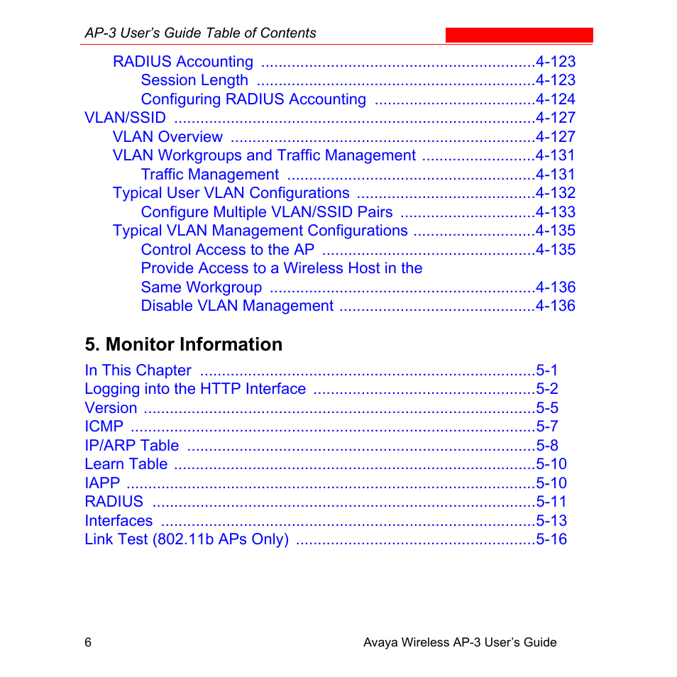 Monitor information | Avaya Wireless AP-3 User Manual | Page 10 / 425