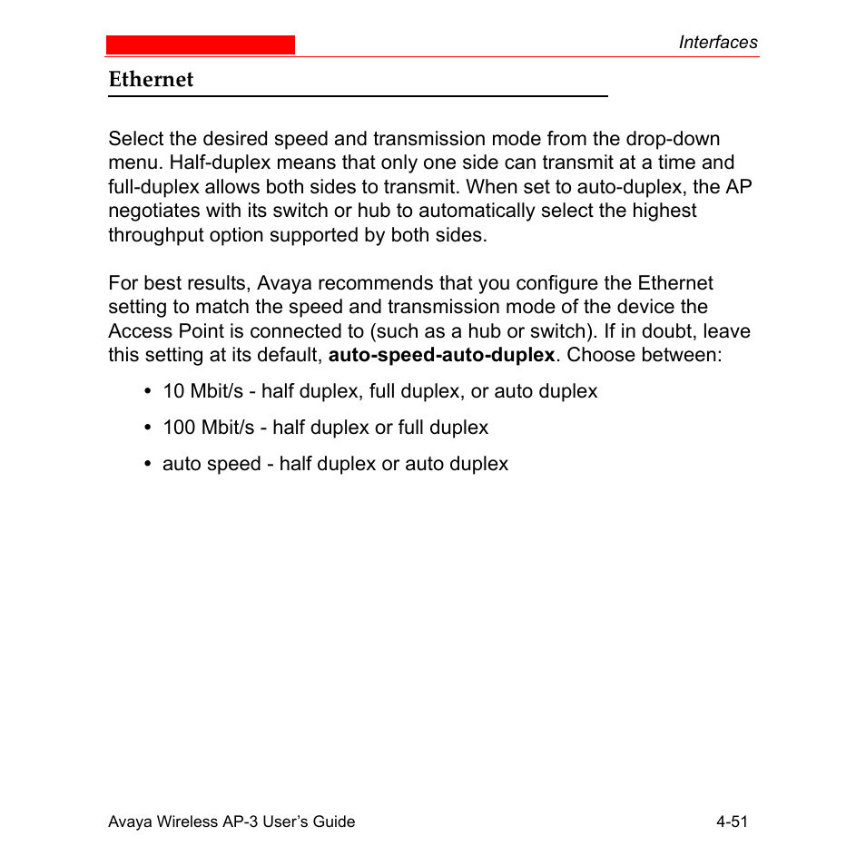 Ethernet, Ethernet -51 | Avaya Wireless AP-3 User Manual | Page 139 / 425