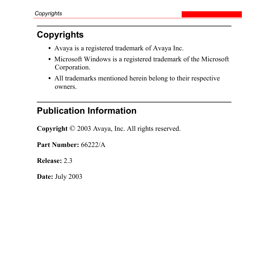 Copyrights, Publication information | Avaya Wireless AP-3 User Manual | Page 2 / 425