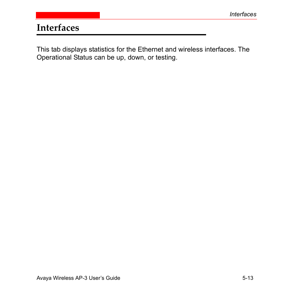 Interfaces, Interfaces -13 | Avaya Wireless AP-3 User Manual | Page 237 / 425