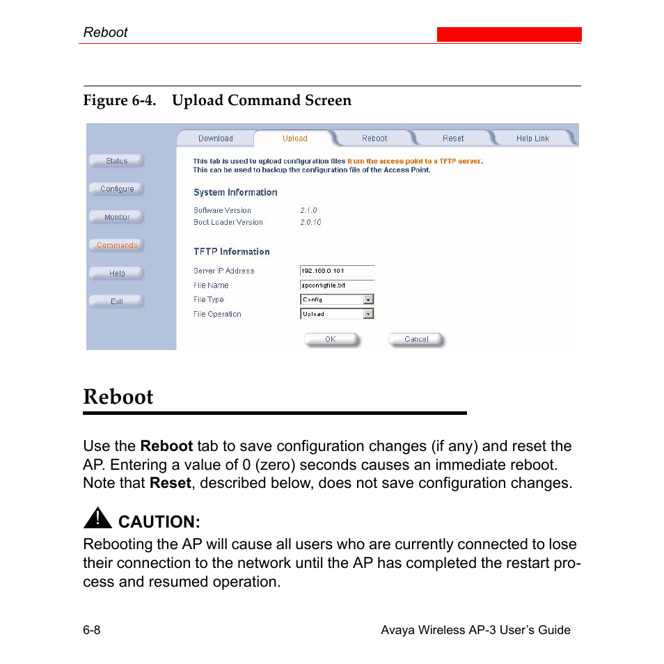 Reboot, Reboot -8 | Avaya Wireless AP-3 User Manual | Page 251 / 425