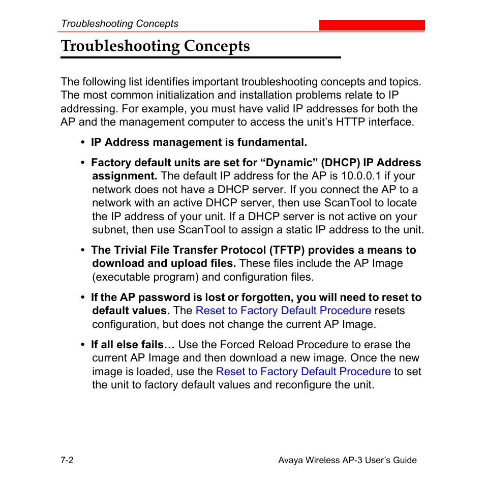 Troubleshooting concepts, Troubleshooting concepts -2 | Avaya Wireless AP-3 User Manual | Page 257 / 425