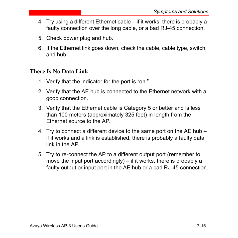 There is no data link, There is no data link -15 | Avaya Wireless AP-3 User Manual | Page 270 / 425