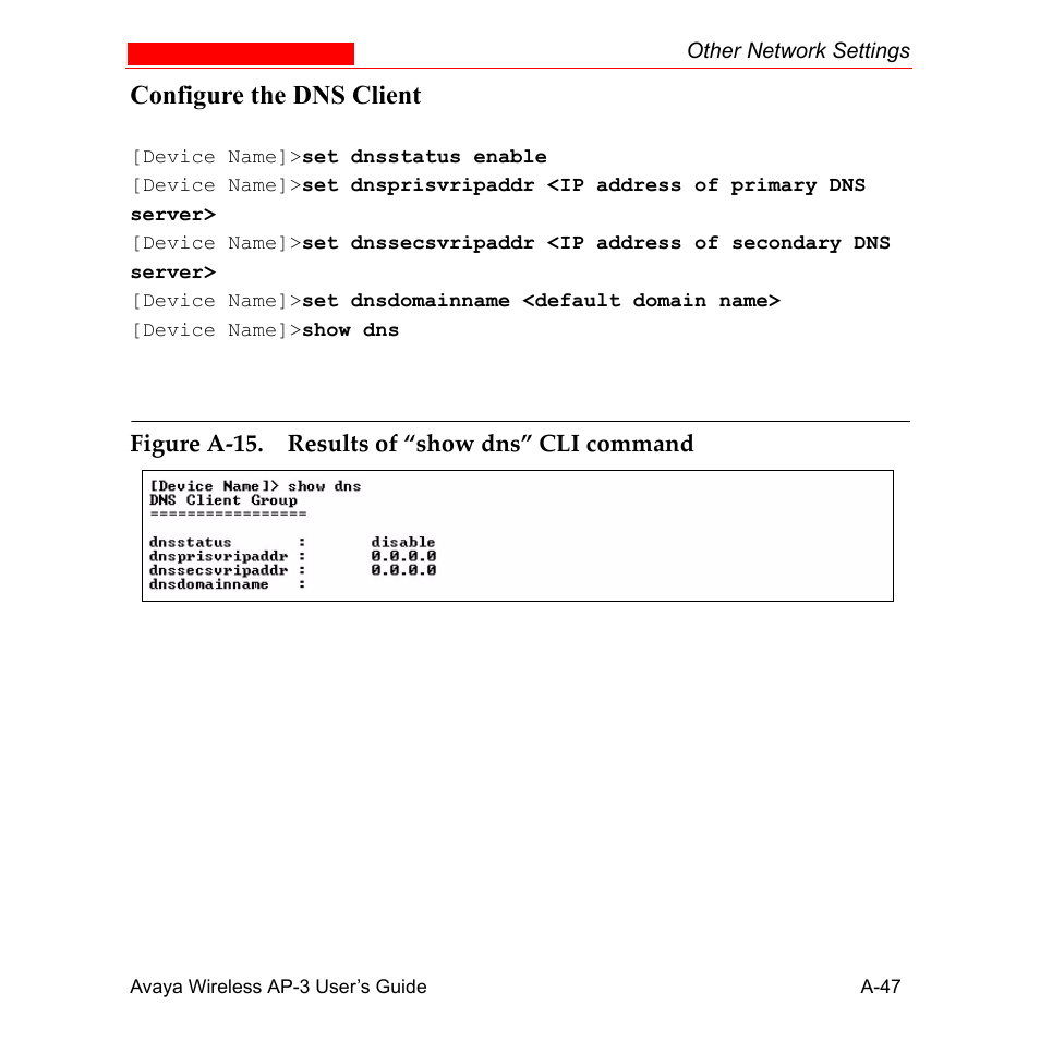 Configure the dns client | Avaya Wireless AP-3 User Manual | Page 333 / 425