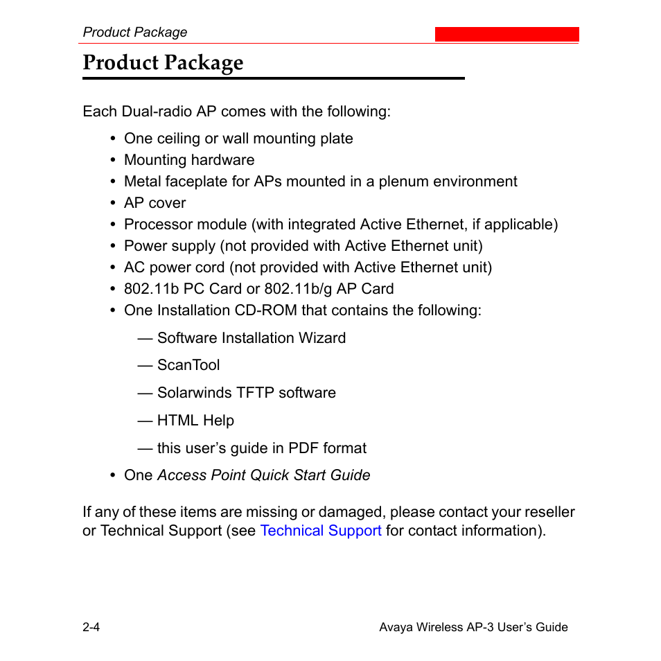 Product package, Product package -4 | Avaya Wireless AP-3 User Manual | Page 35 / 425