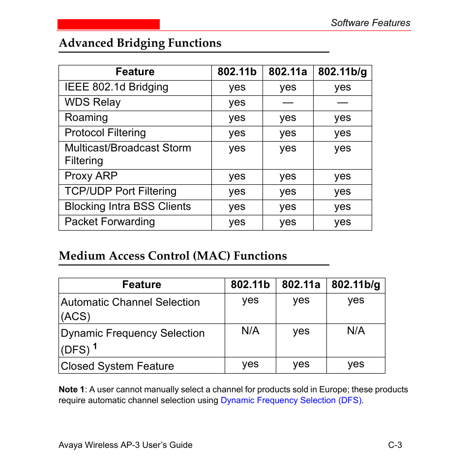 Advanced bridging functions, Medium access control (mac) functions | Avaya Wireless AP-3 User Manual | Page 406 / 425