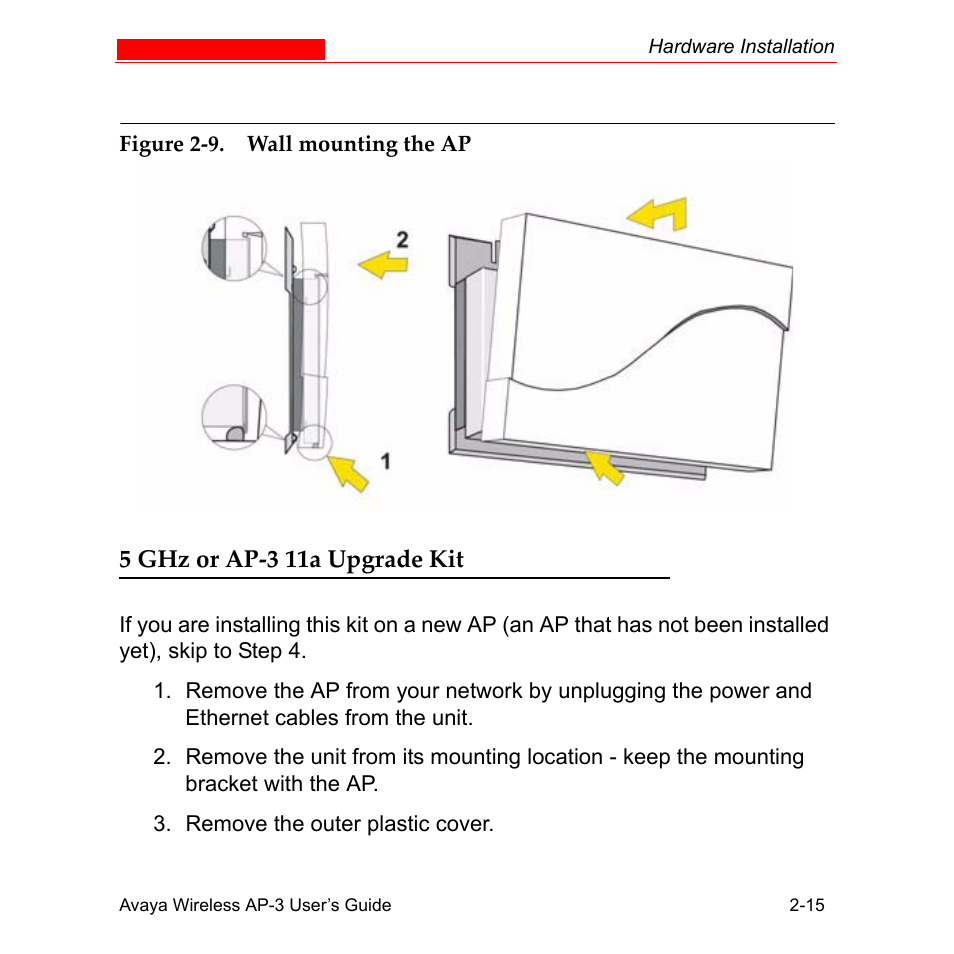 5 ghz or ap3 11a upgrade kit, 5 ghz or ap-3 11a upgrade kit -15 | Avaya Wireless AP-3 User Manual | Page 46 / 425