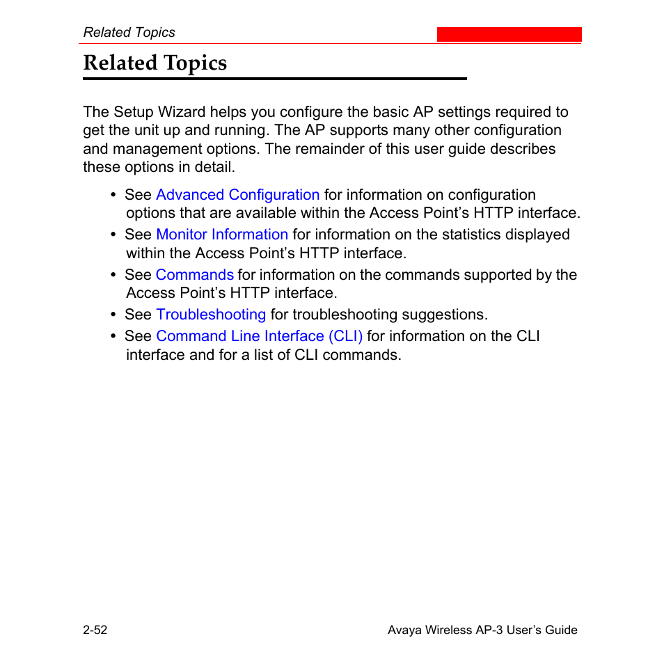 Related topics, Related topics -52 | Avaya Wireless AP-3 User Manual | Page 83 / 425