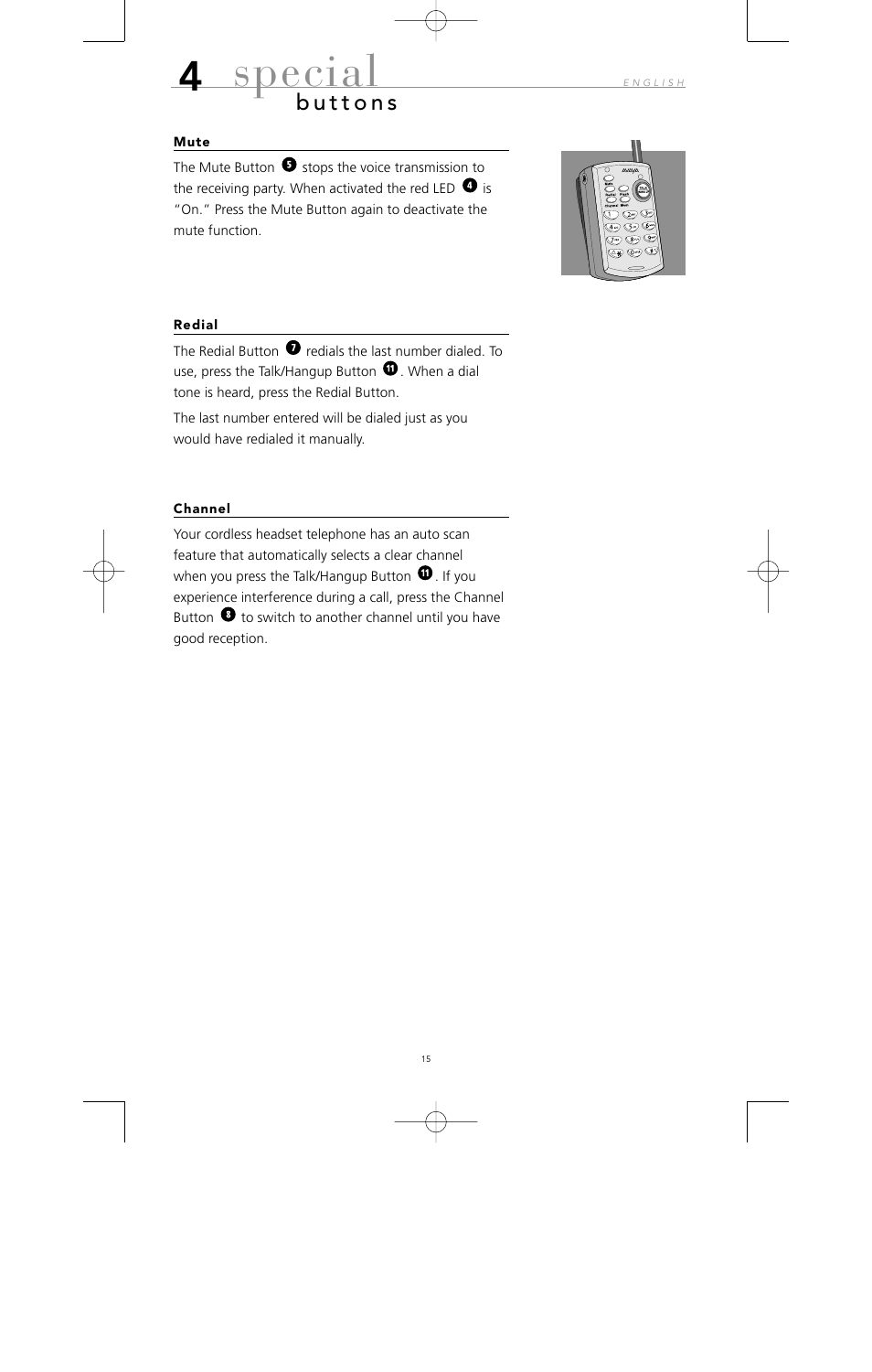 Special | Avaya 10U100 User Manual | Page 16 / 94