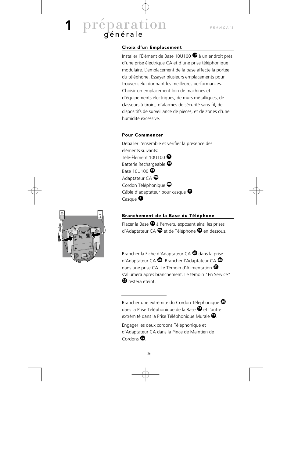 Préparation | Avaya 10U100 User Manual | Page 37 / 94