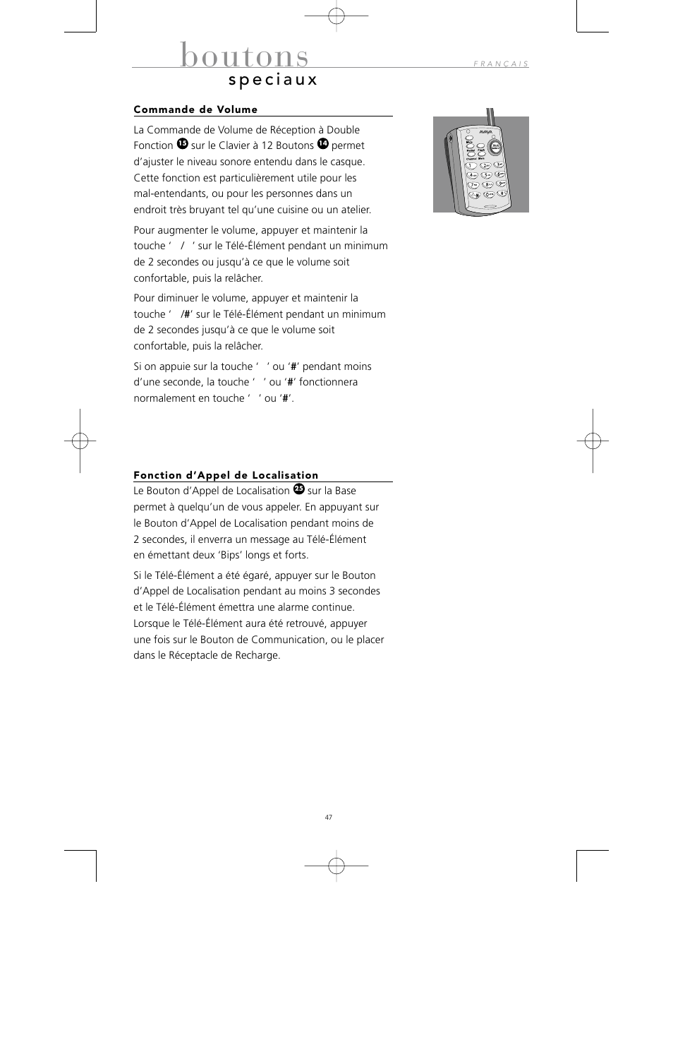 Boutons | Avaya 10U100 User Manual | Page 48 / 94