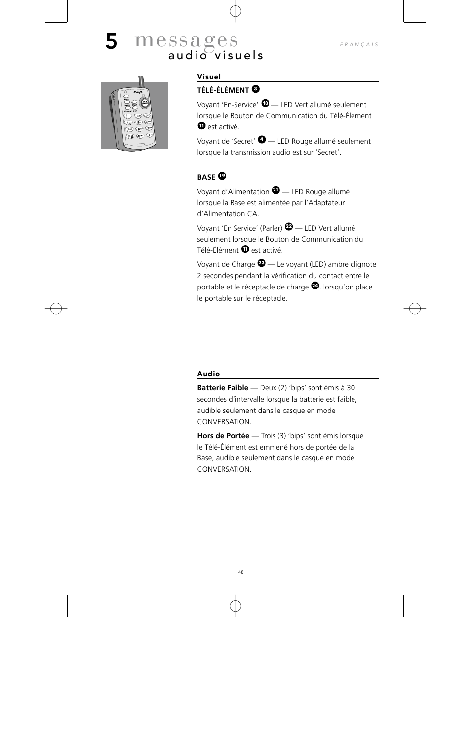 Messages | Avaya 10U100 User Manual | Page 49 / 94