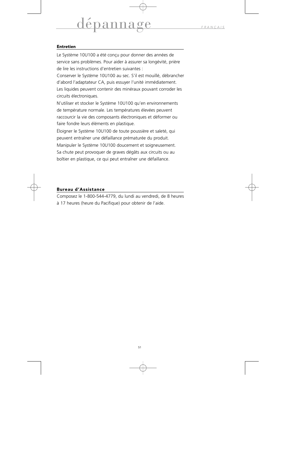 Dépannage | Avaya 10U100 User Manual | Page 52 / 94