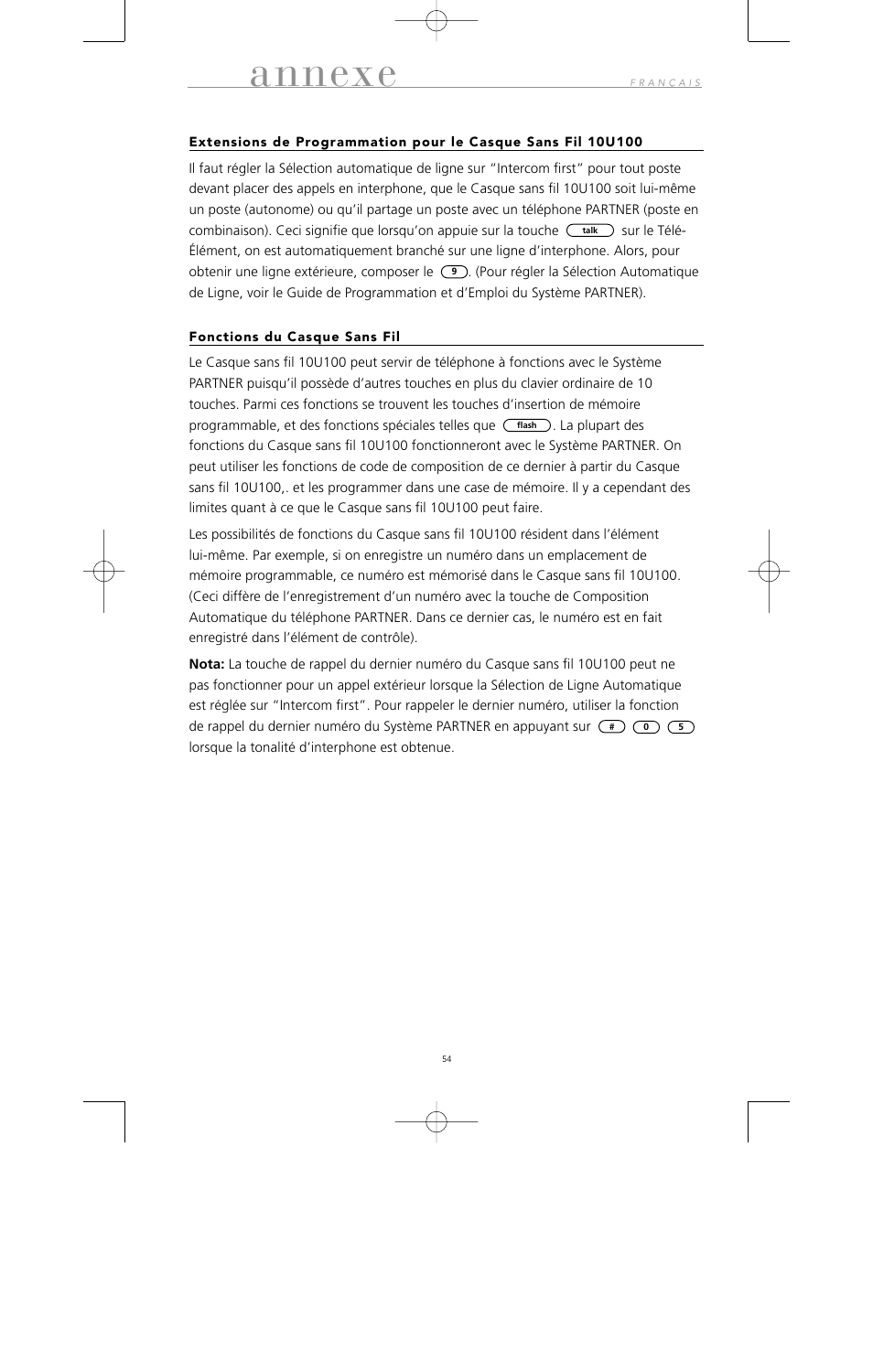 Annexe | Avaya 10U100 User Manual | Page 55 / 94