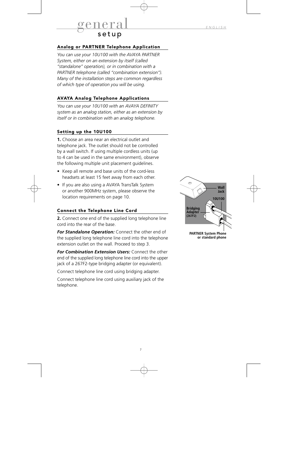 General | Avaya 10U100 User Manual | Page 8 / 94