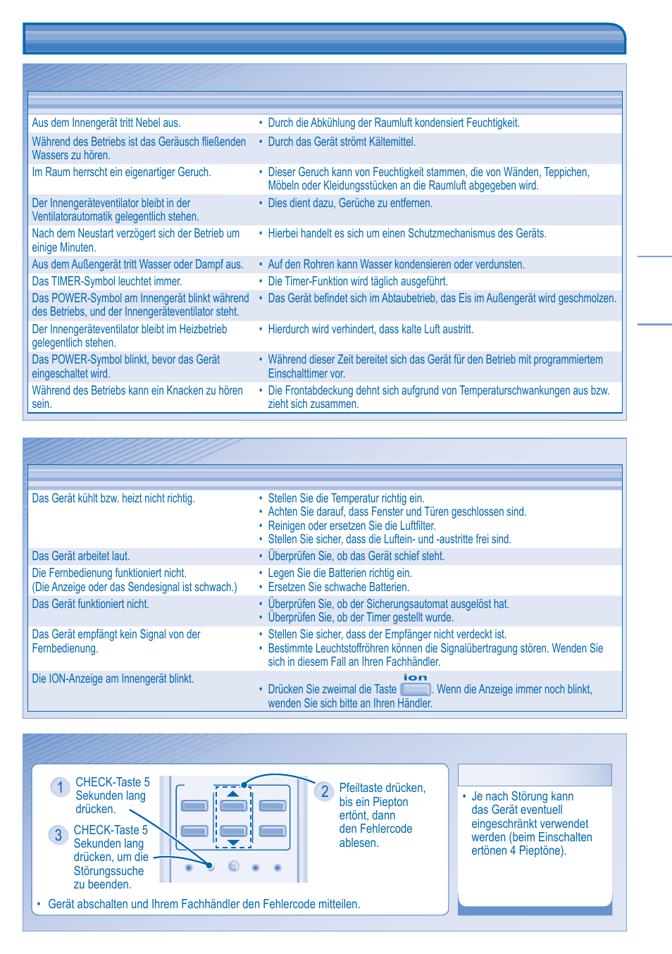 Störungssuche | Panasonic CSE18HKEA User Manual | Page 7 / 8