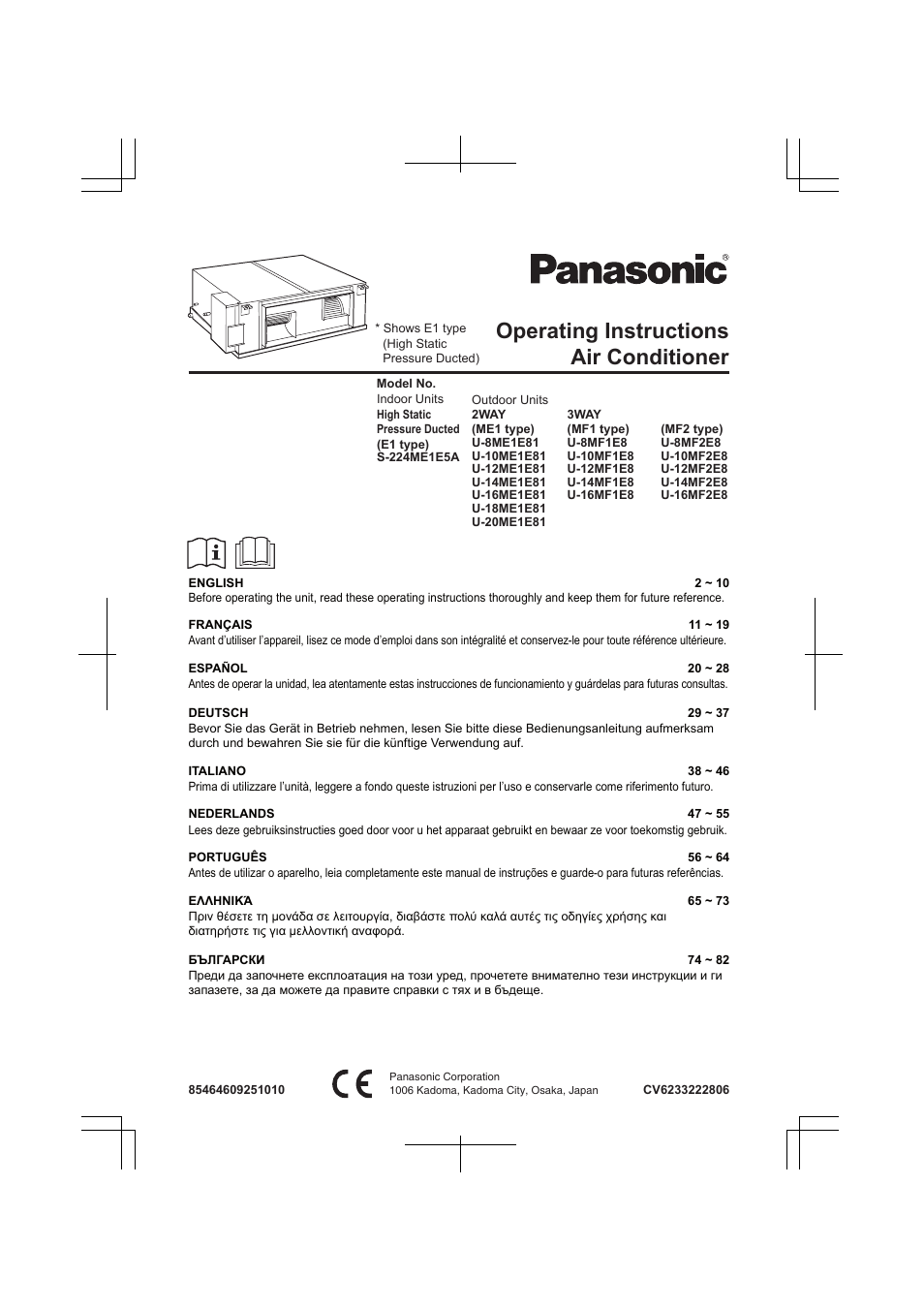 Panasonic S224ME1E5A User Manual | 88 pages