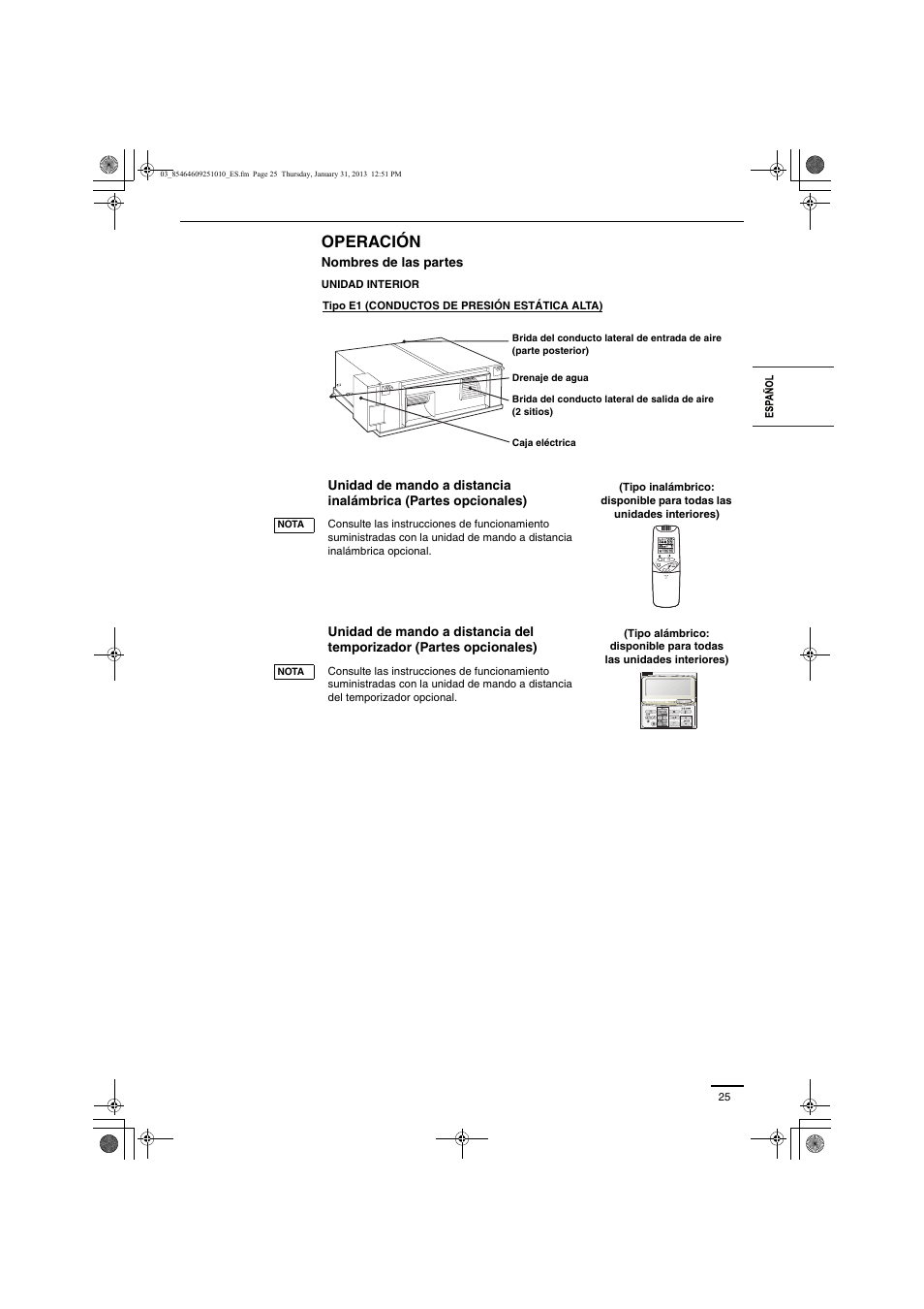 Operación | Panasonic S224ME1E5A User Manual | Page 25 / 88