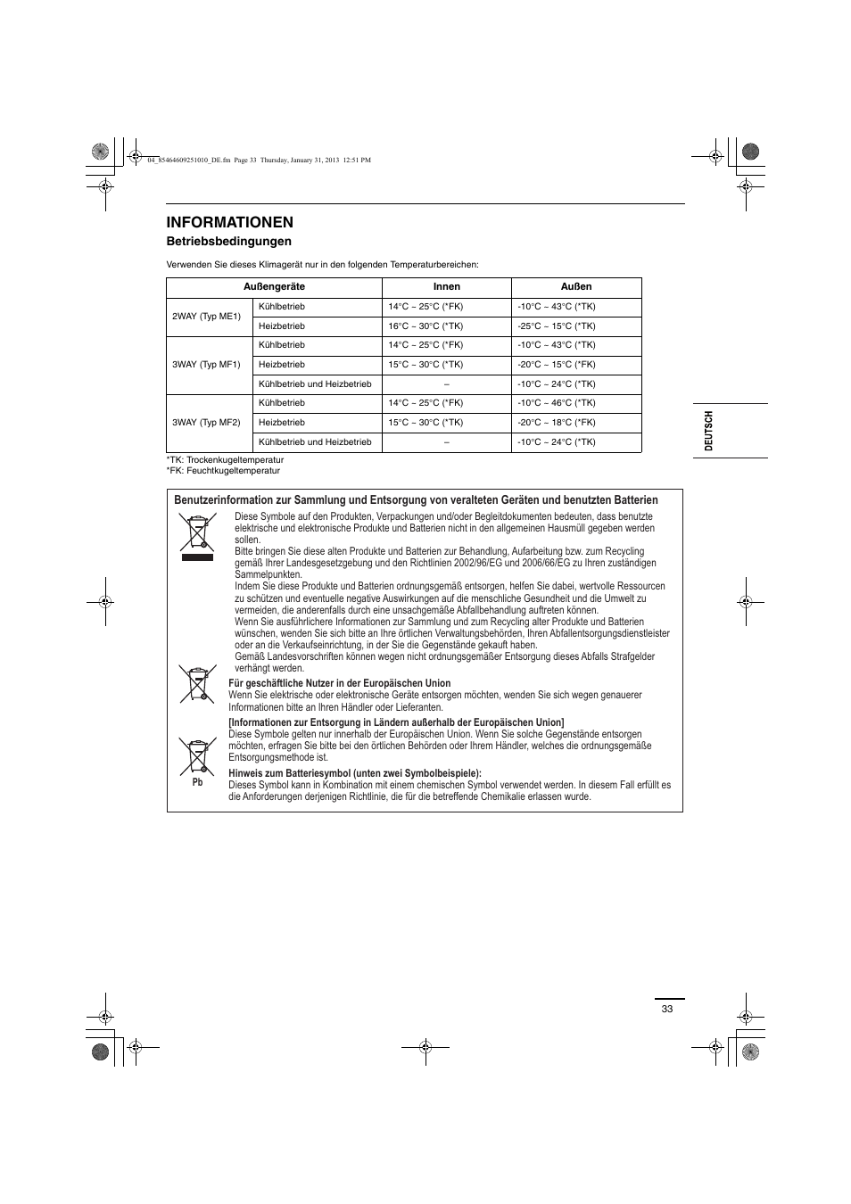 Informationen | Panasonic S224ME1E5A User Manual | Page 33 / 88