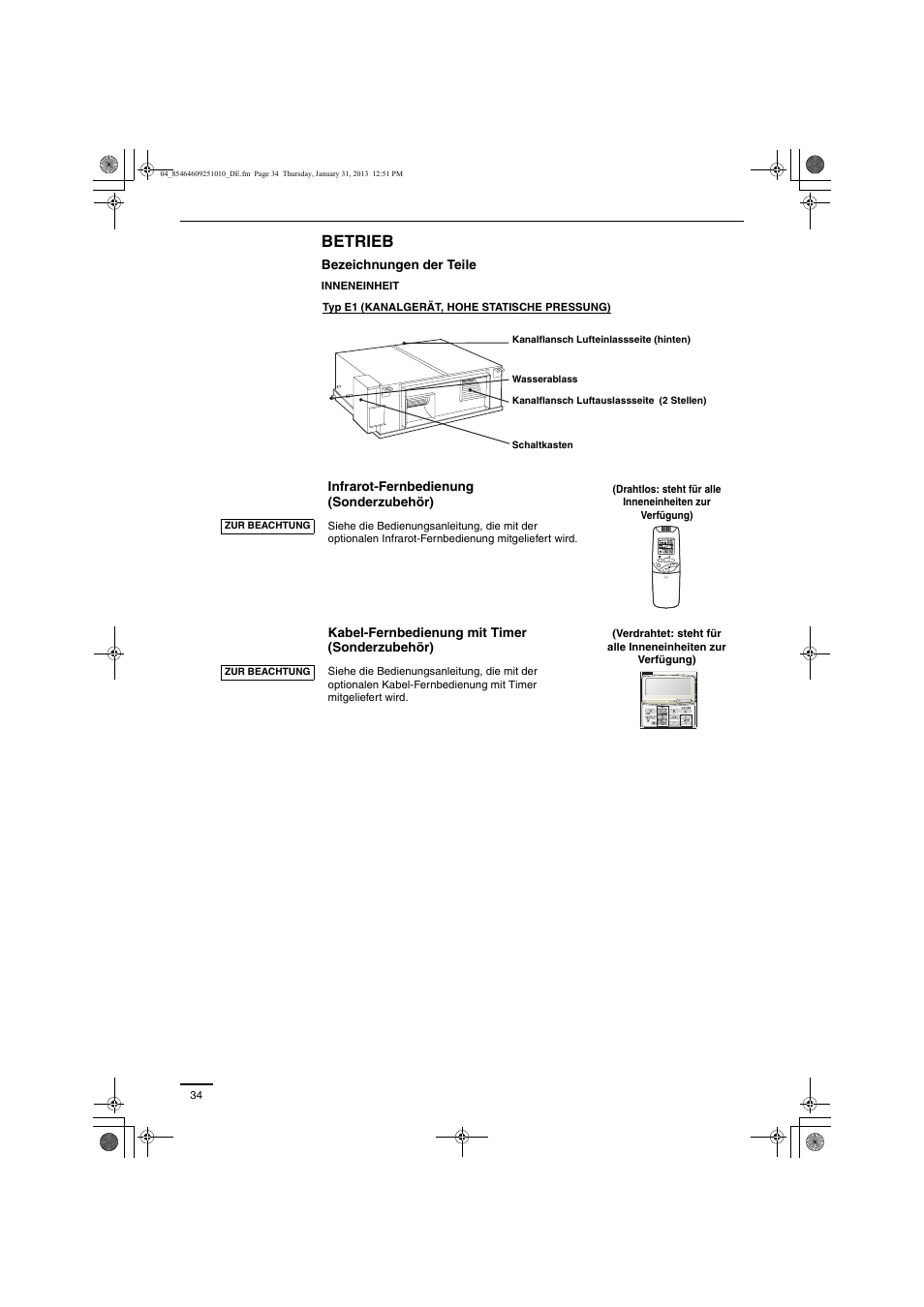 Betrieb | Panasonic S224ME1E5A User Manual | Page 34 / 88