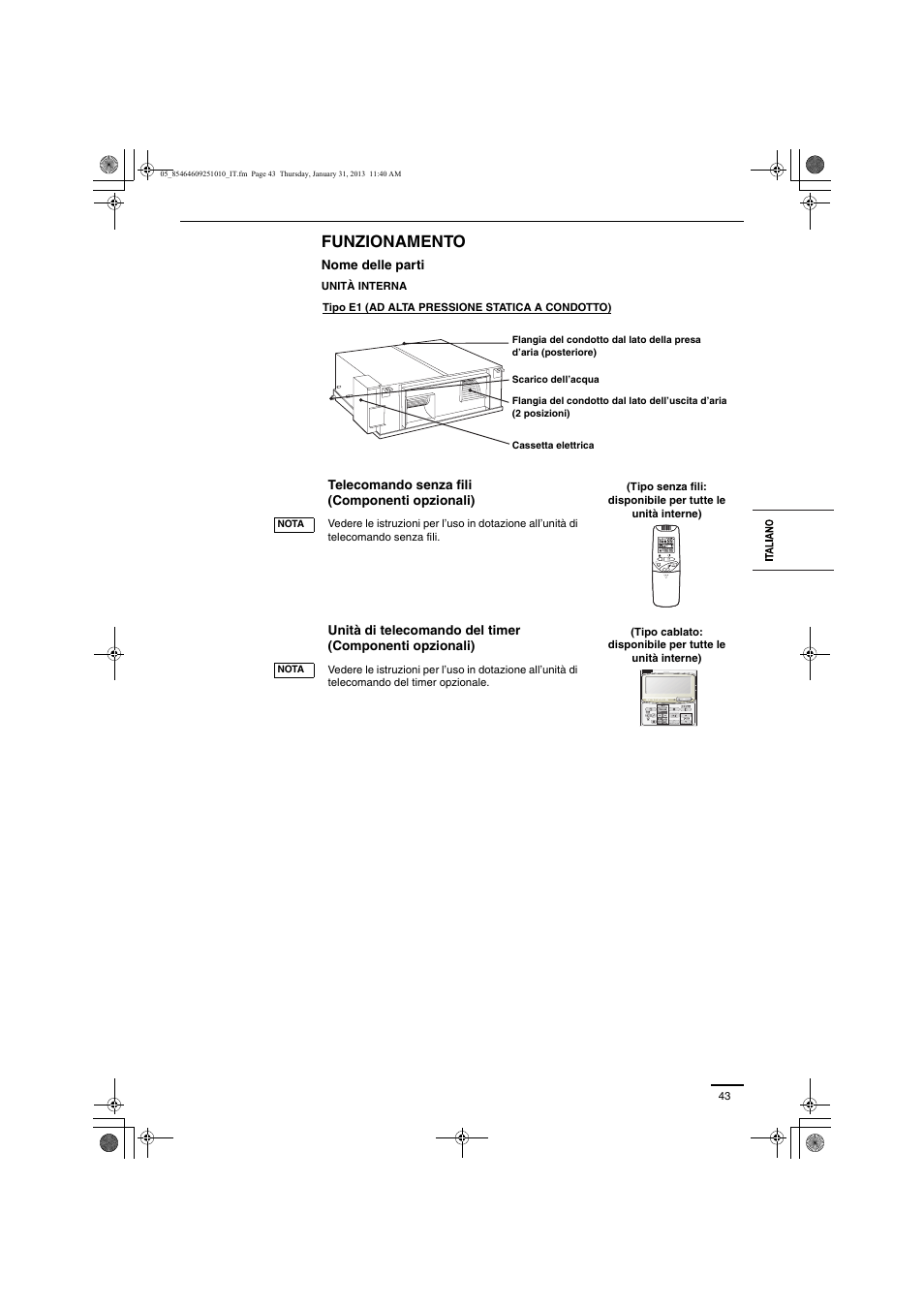 Funzionamento | Panasonic S224ME1E5A User Manual | Page 43 / 88