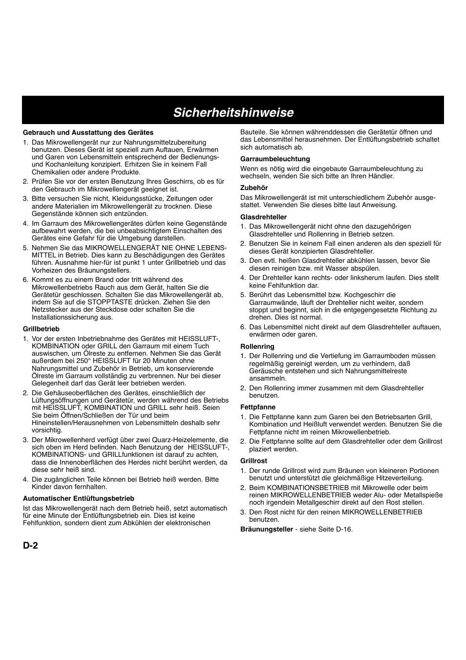 Sicherheitshinweise | Panasonic NNCT756 User Manual | Page 5 / 23