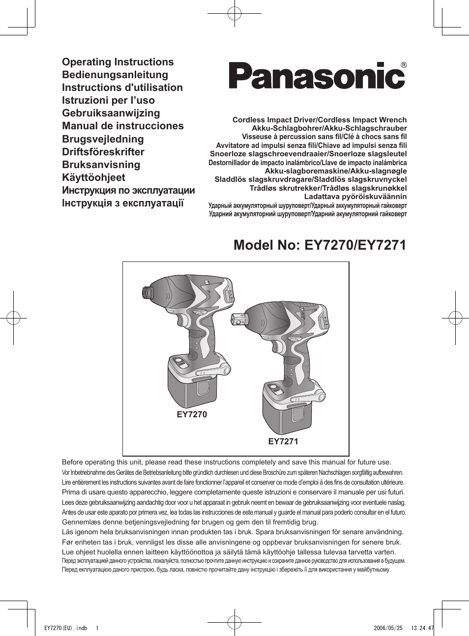 Panasonic EY7270 User Manual | 120 pages