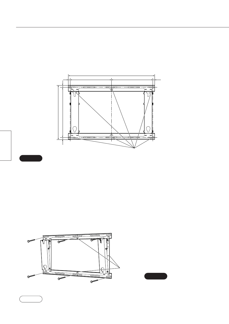 Procedura di installazione, Installare la staffa per sospensione a parete | Panasonic TYWK42PR7 User Manual | Page 22 / 58