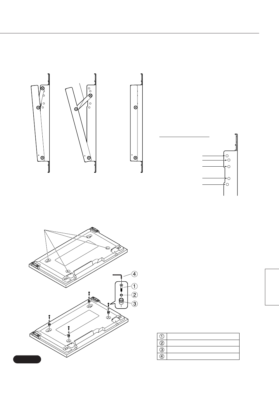Justera vinkeln för fästet för väggupphängning, Gör i ordning den plasma-monitorn, Svenska | Sätt fast de isolerande mellanläggen på monitorn | Panasonic TYWK42PR7 User Manual | Page 41 / 58