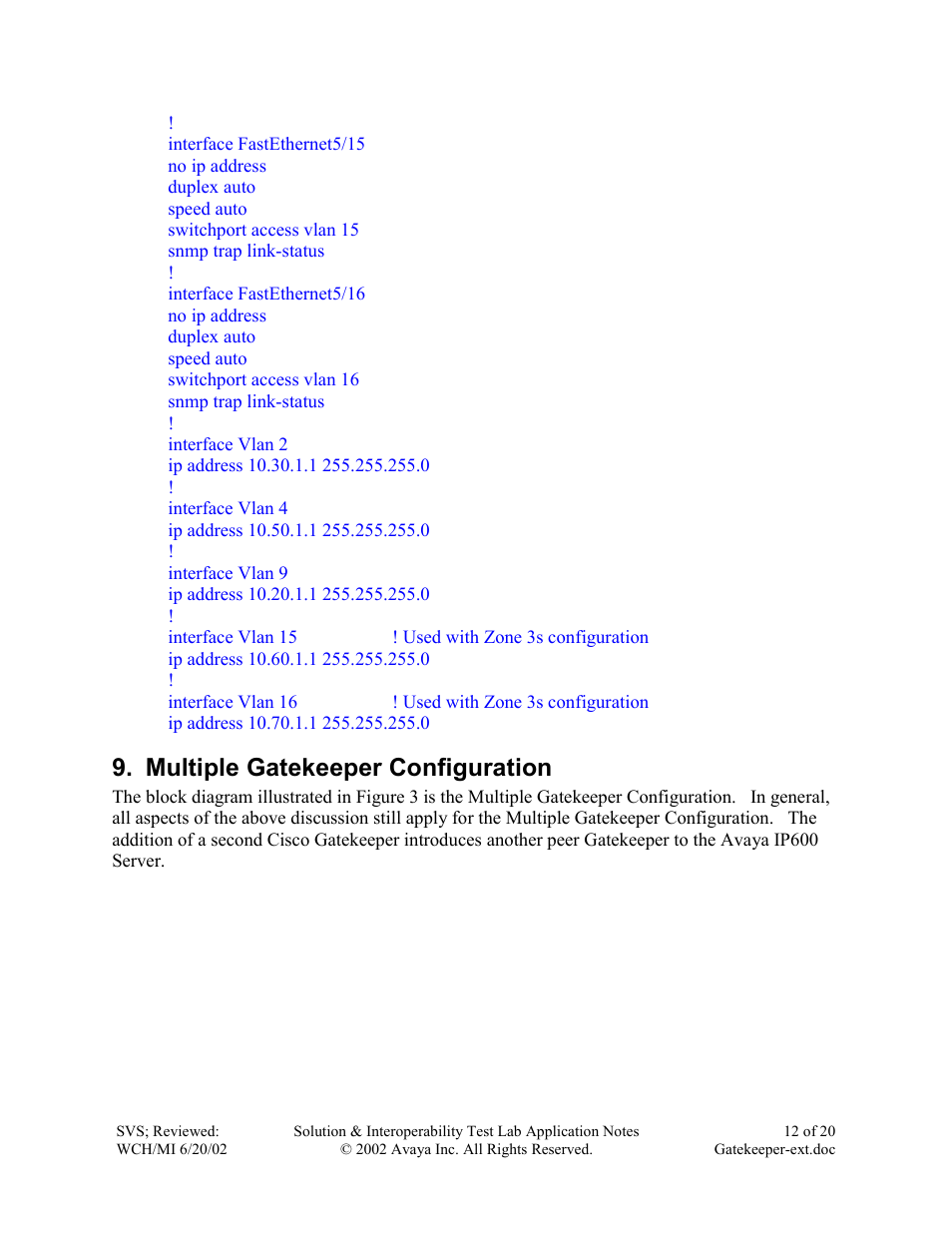 Multiple gatekeeper configuration | Avaya IP600 User Manual | Page 12 / 20