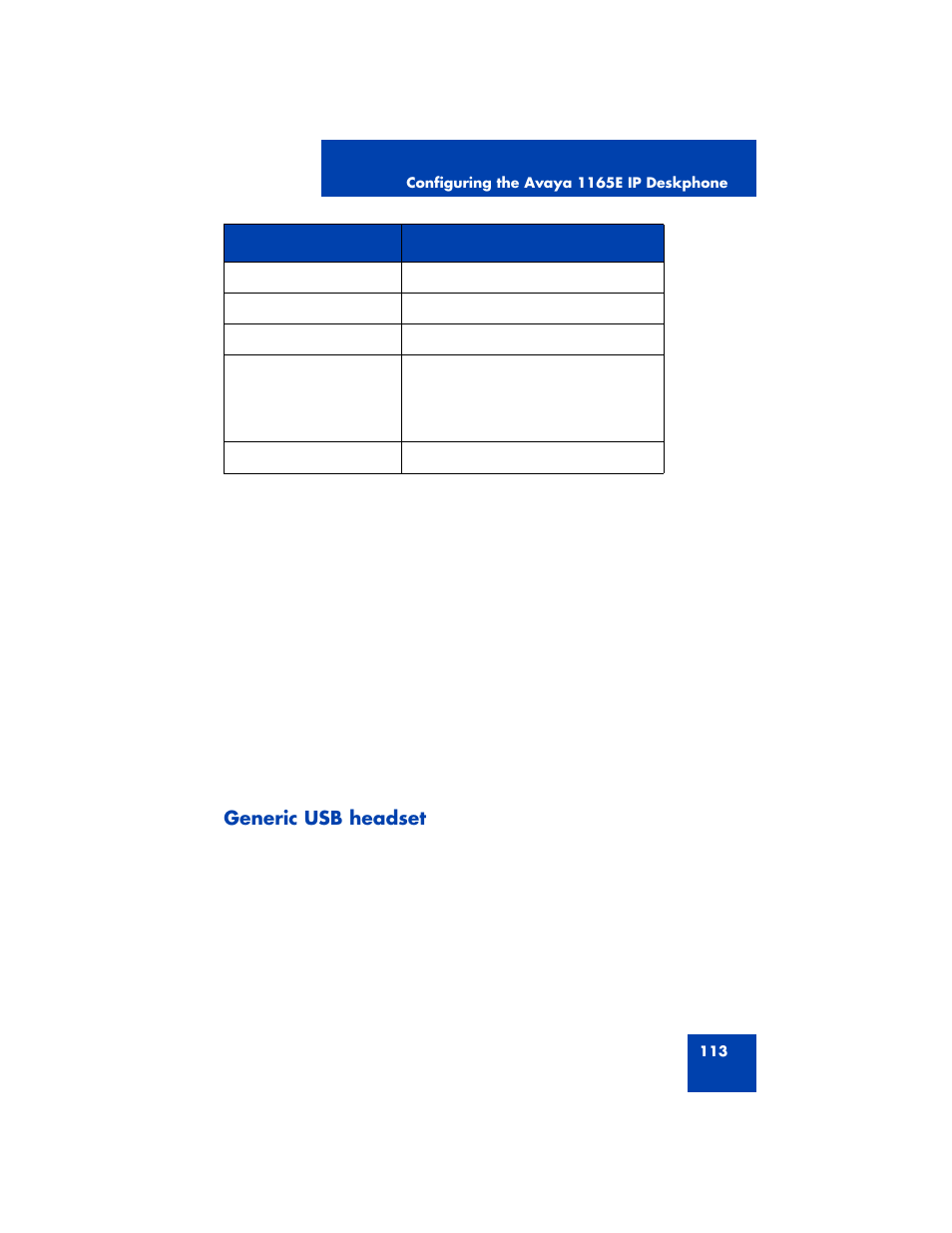 Generic usb headset | Avaya NN43170-100 User Manual | Page 113 / 378