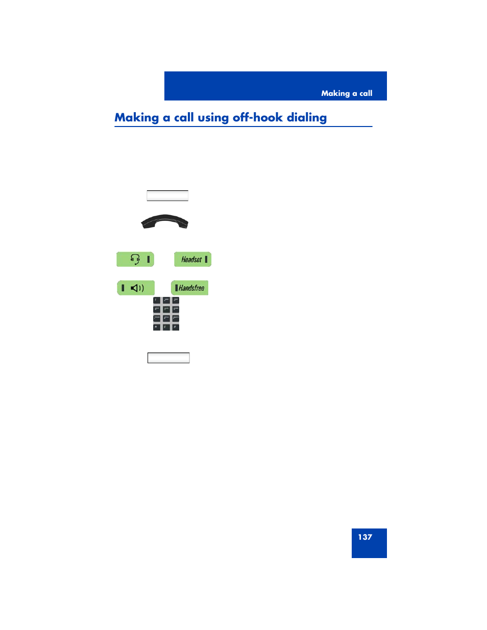 Making a call using off-hook dialing | Avaya NN43170-100 User Manual | Page 137 / 378