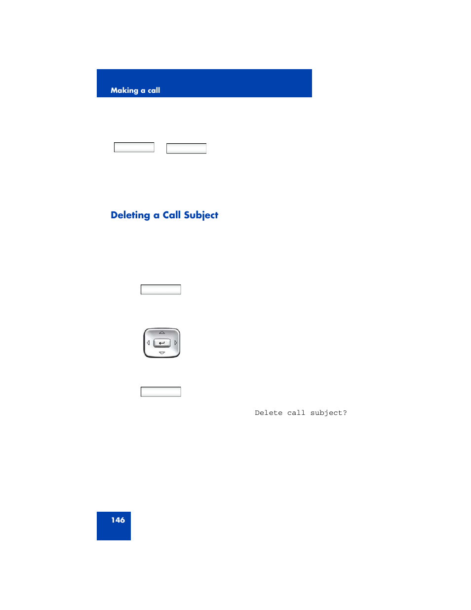 Deleting a call subject | Avaya NN43170-100 User Manual | Page 146 / 378