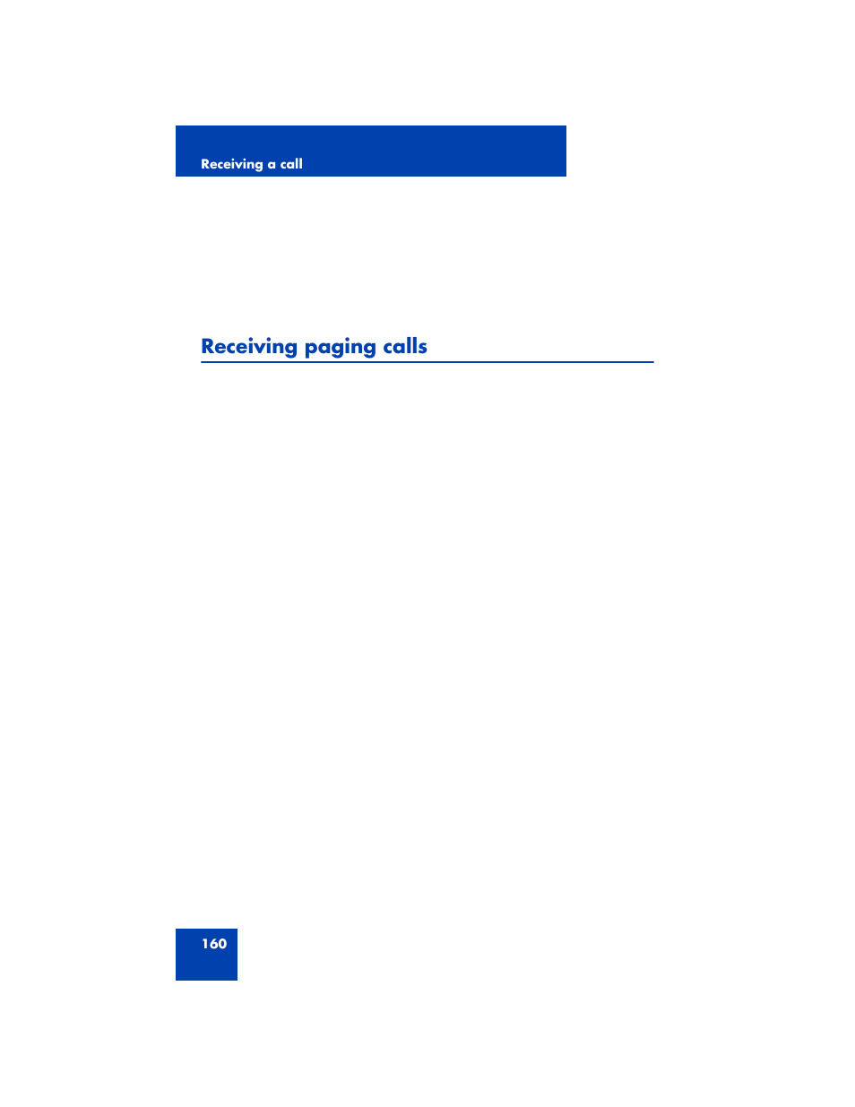 Receiving paging calls | Avaya NN43170-100 User Manual | Page 160 / 378