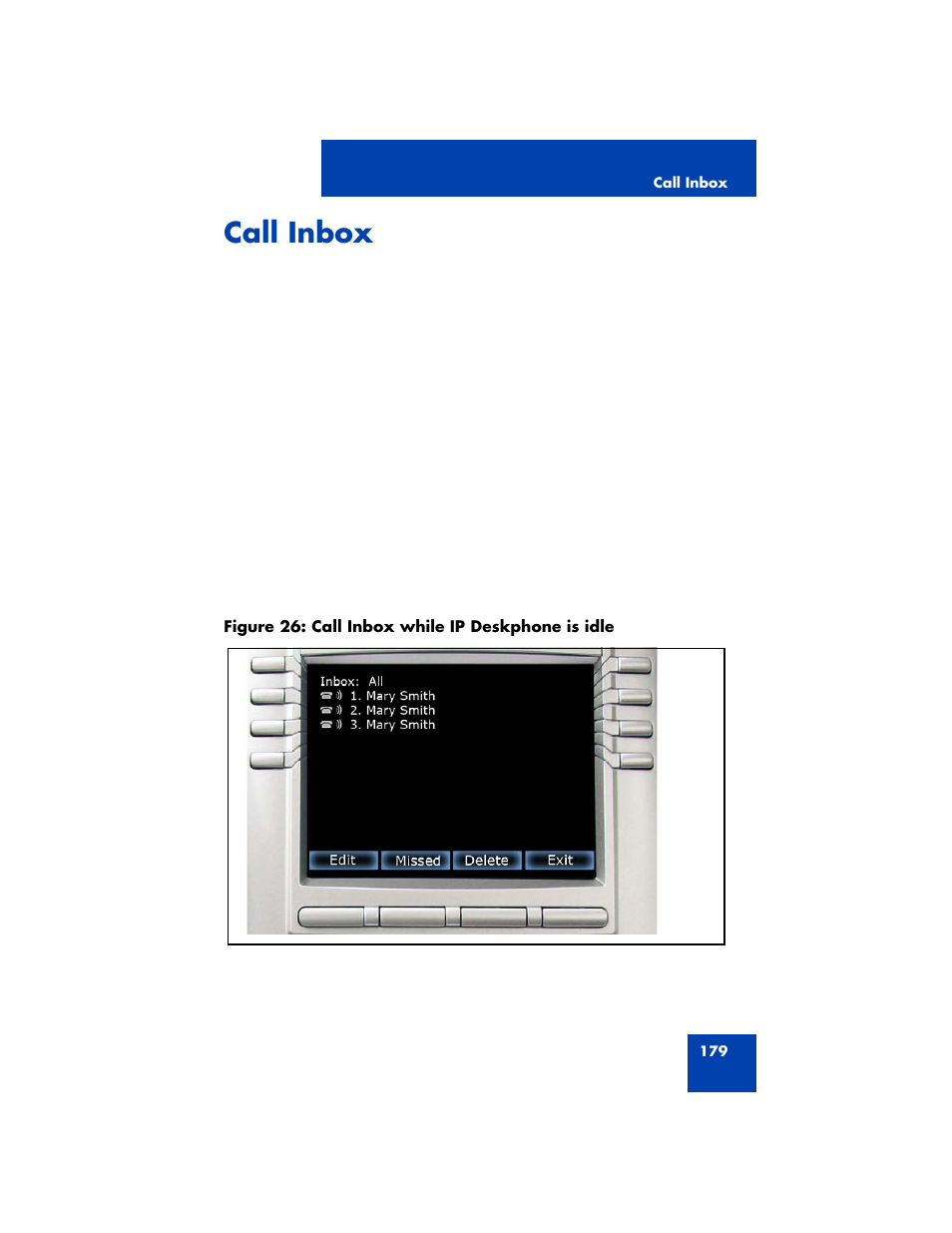 Call inbox | Avaya NN43170-100 User Manual | Page 179 / 378