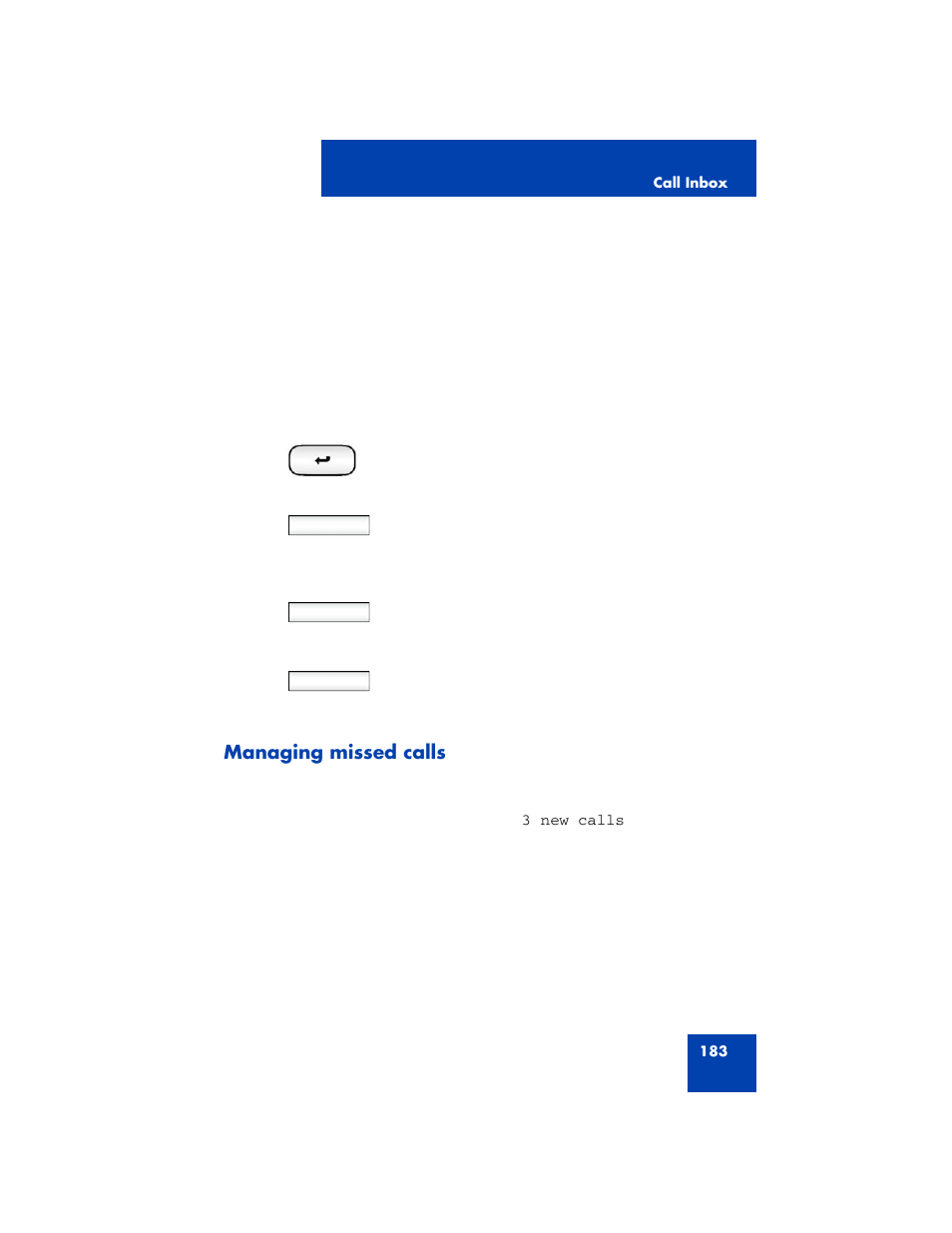 Managing missed calls, Managing missed calls” on | Avaya NN43170-100 User Manual | Page 183 / 378