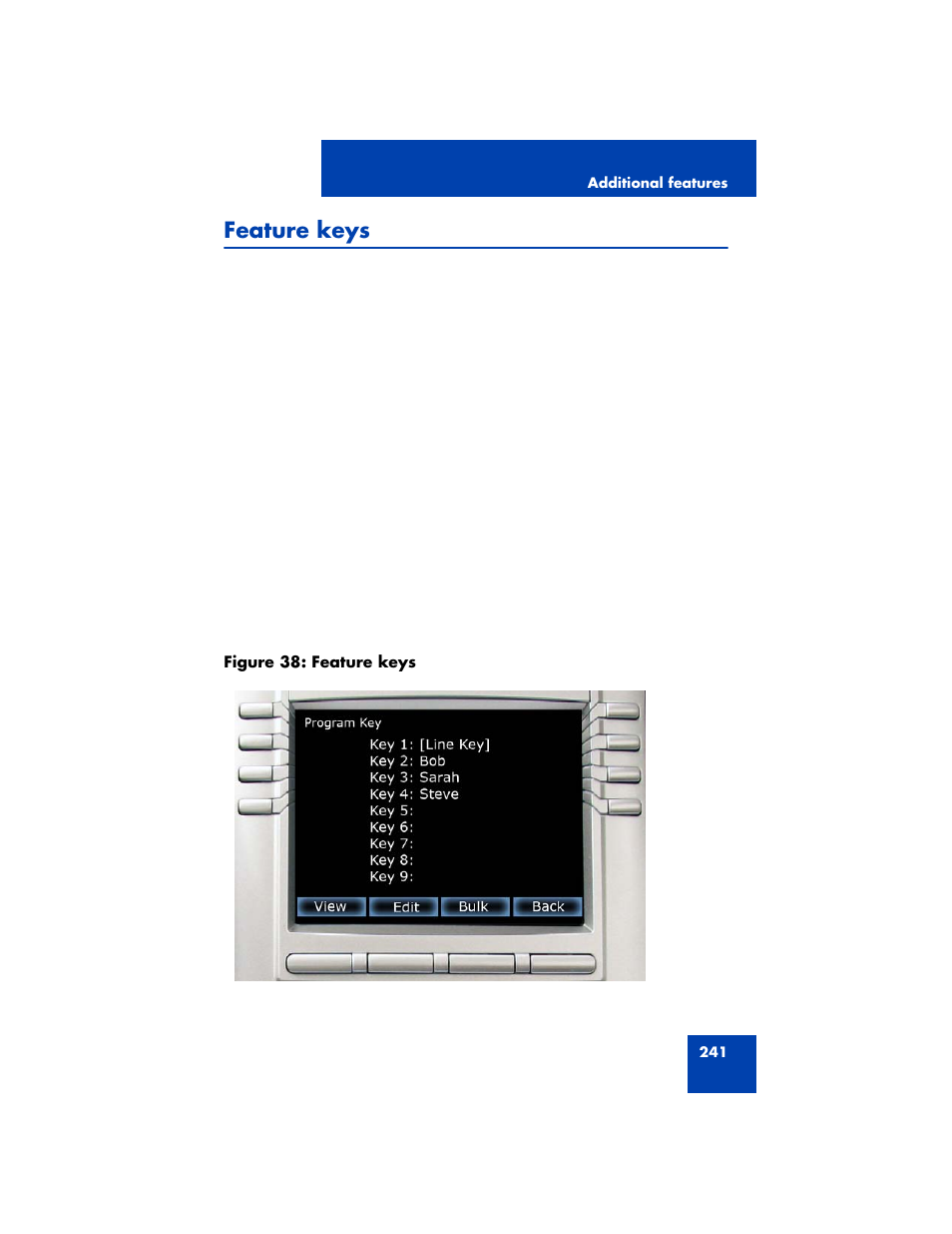 Feature keys | Avaya NN43170-100 User Manual | Page 241 / 378