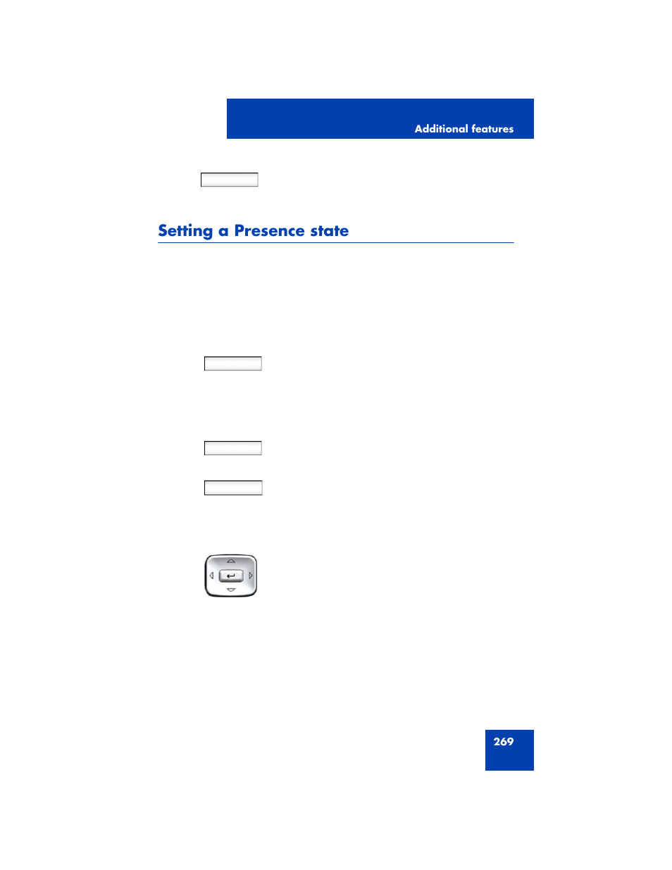 Setting a presence state | Avaya NN43170-100 User Manual | Page 269 / 378
