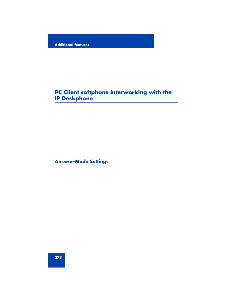 Answer-mode settings | Avaya NN43170-100 User Manual | Page 278 / 378