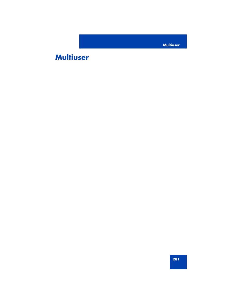 Multiuser | Avaya NN43170-100 User Manual | Page 281 / 378