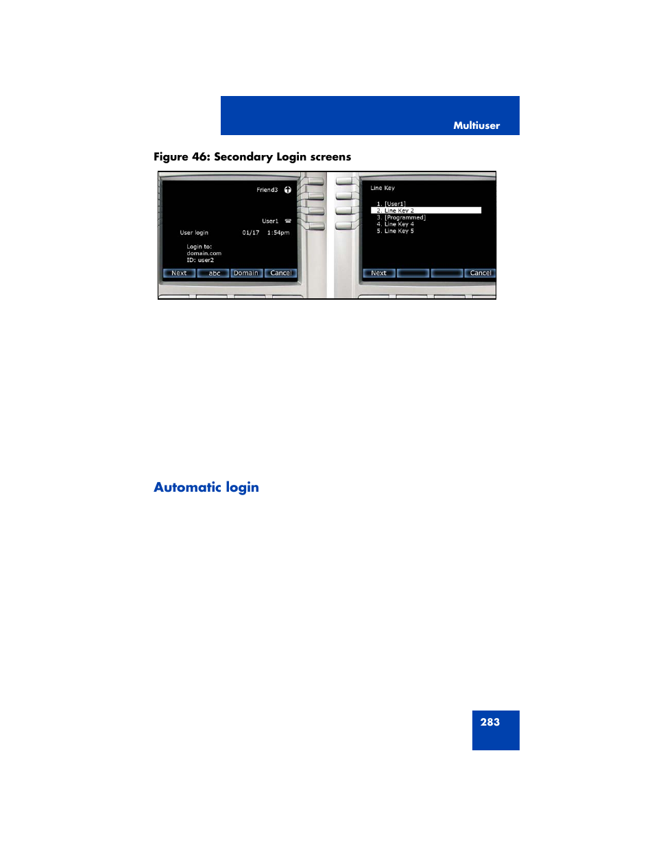 Automatic login | Avaya NN43170-100 User Manual | Page 283 / 378