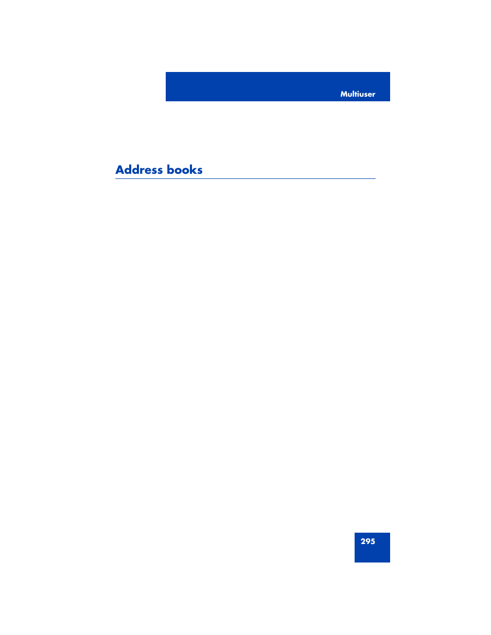 Address books | Avaya NN43170-100 User Manual | Page 295 / 378