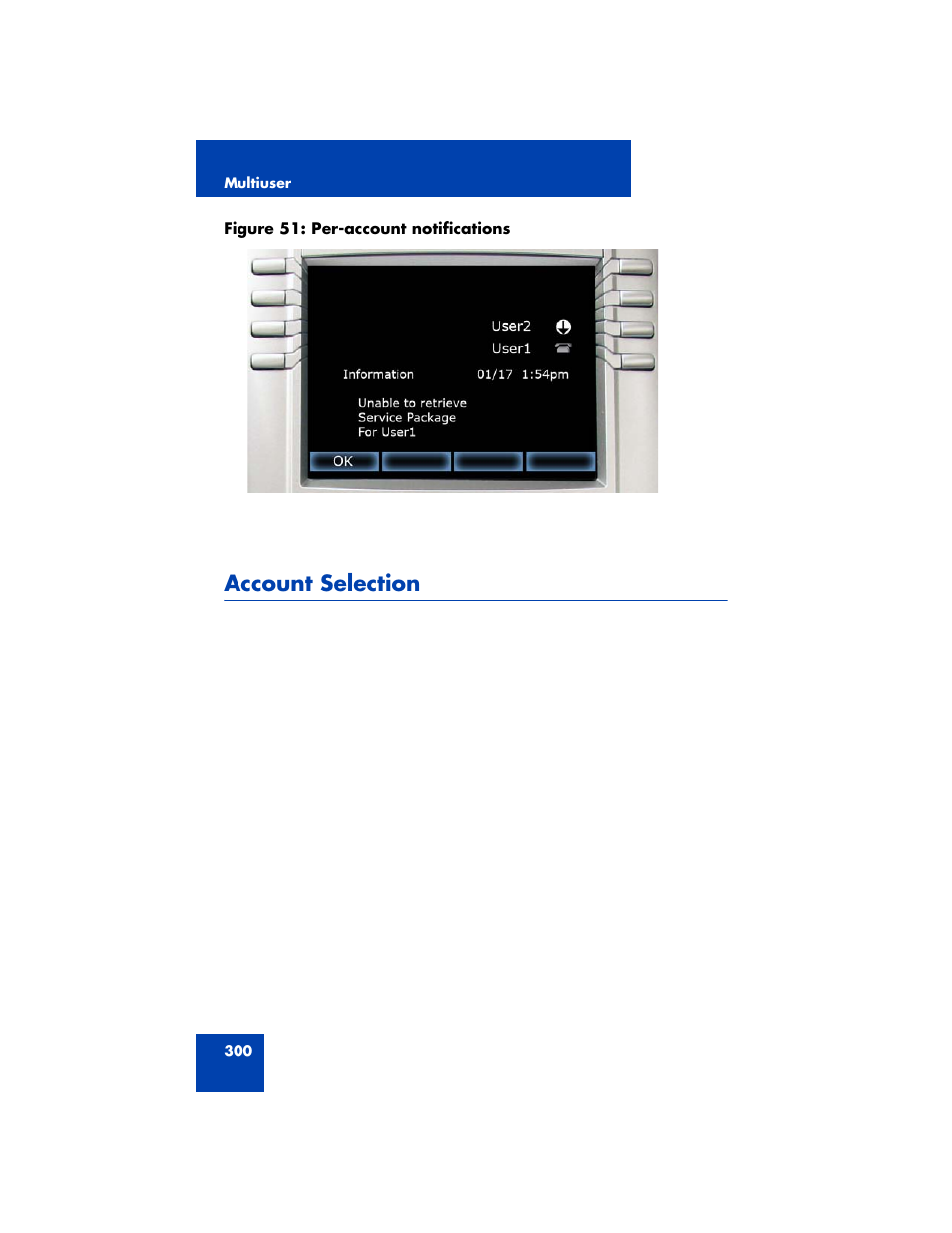 Account selection | Avaya NN43170-100 User Manual | Page 300 / 378