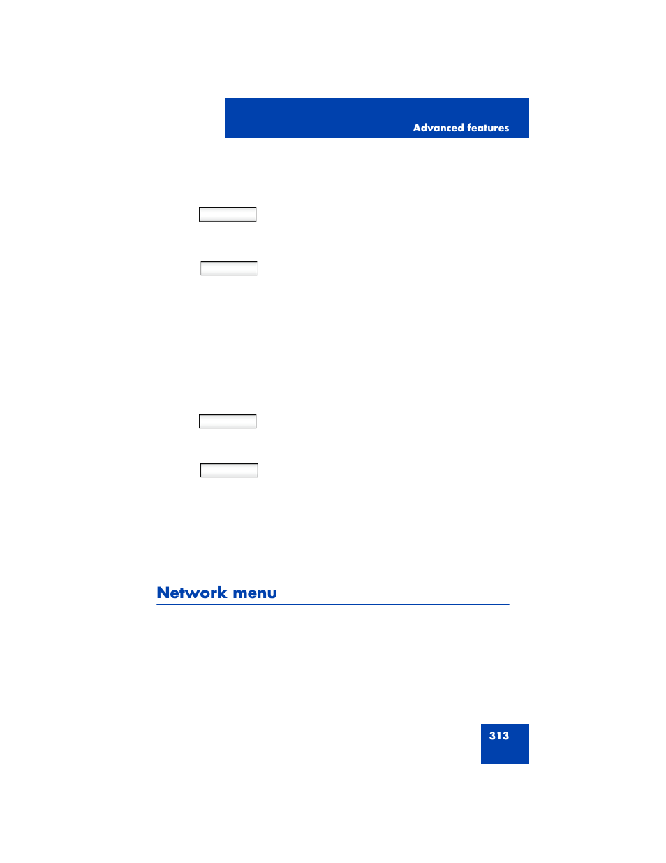 Network menu | Avaya NN43170-100 User Manual | Page 313 / 378