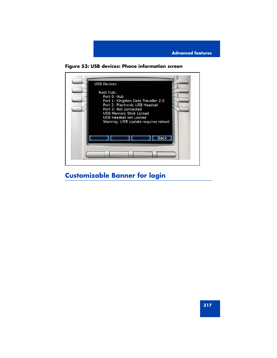 Customizable banner for login | Avaya NN43170-100 User Manual | Page 317 / 378