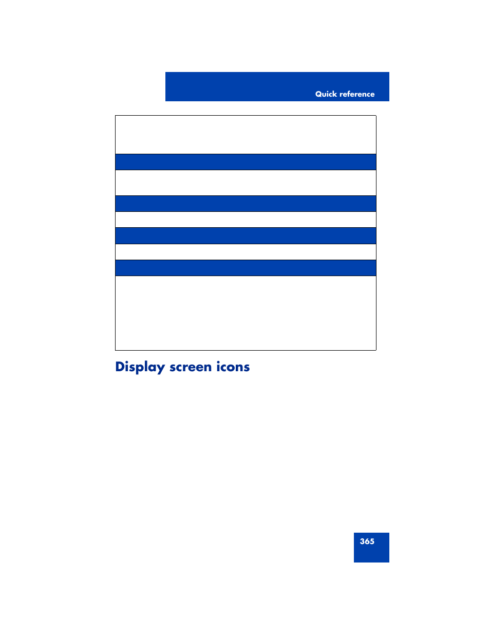 Display screen icons | Avaya NN43170-100 User Manual | Page 365 / 378