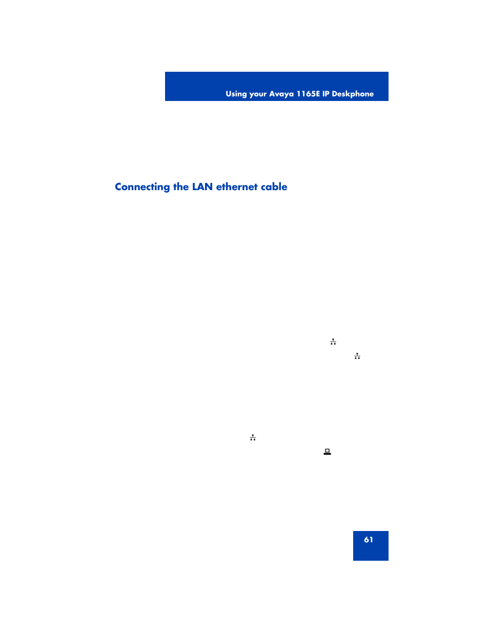 Connecting the lan ethernet cable | Avaya NN43170-100 User Manual | Page 61 / 378